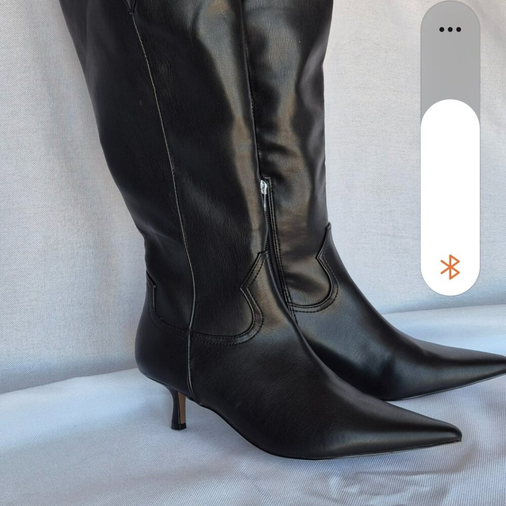 STEVEN NEW YORK Britt Western Pointed Toe Boot In Black